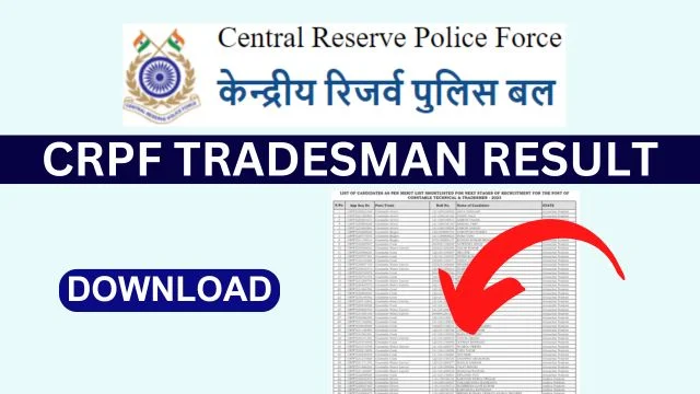 CRPF Tradesman Result