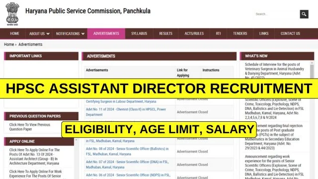 HPSC Assistant Director Recruitment