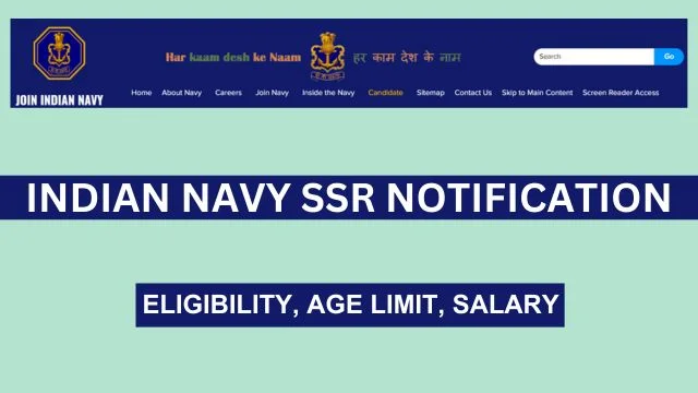 Indian Navy SSR Notification