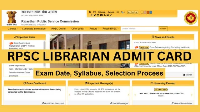 RPSC Librarian Admit Card