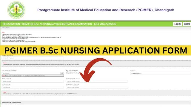 PGIMER BSc Nursing Application Form