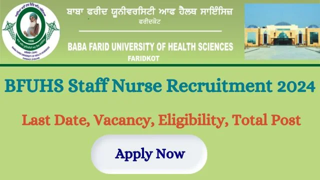 BFUHS Staff Nurse Recruitment 2024