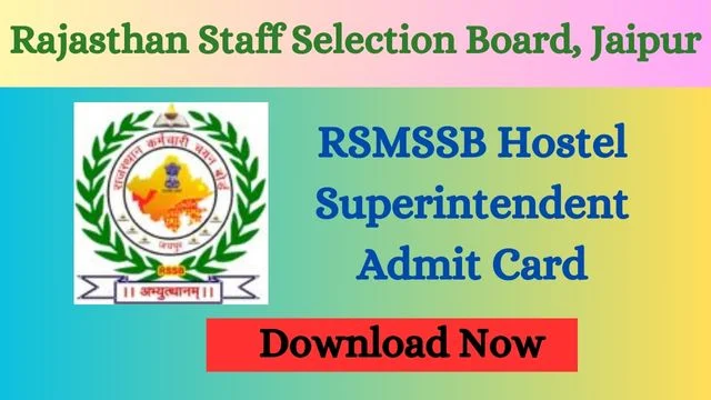 RSMSSB Hostel Superintendent Admit Card