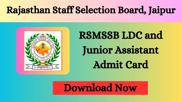 RSMSSB LDC and Junior Assistant Admit Card