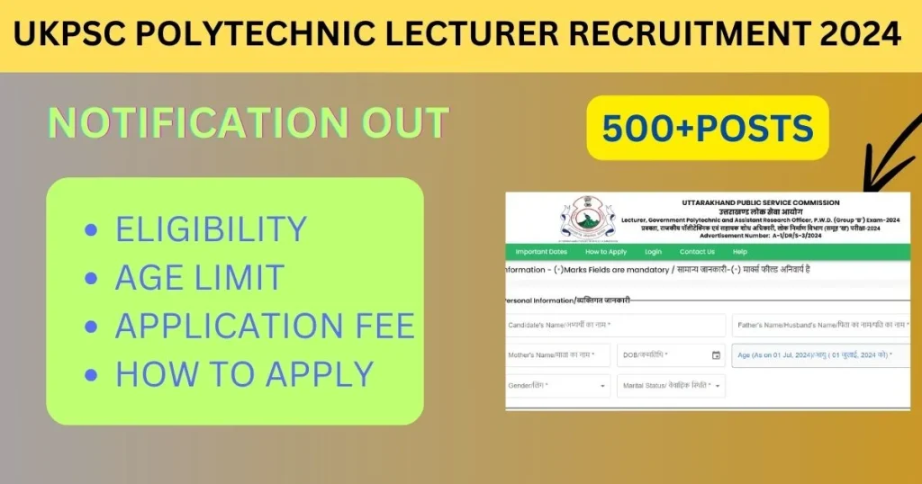 UKPSC Polytechnic Lecturer Recruitment 2024