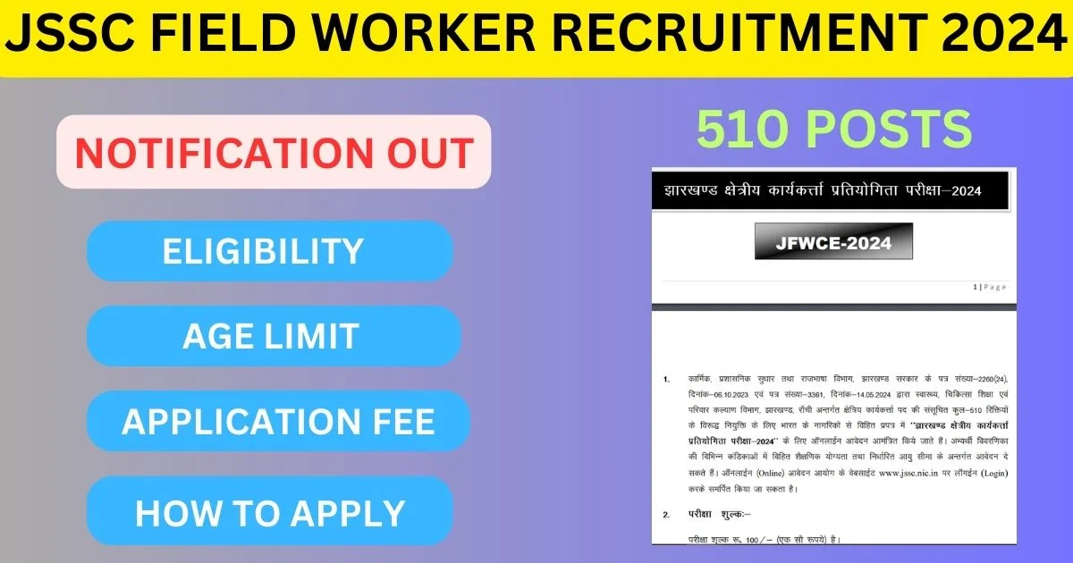 JSSC Field Worker Recruitment 2024